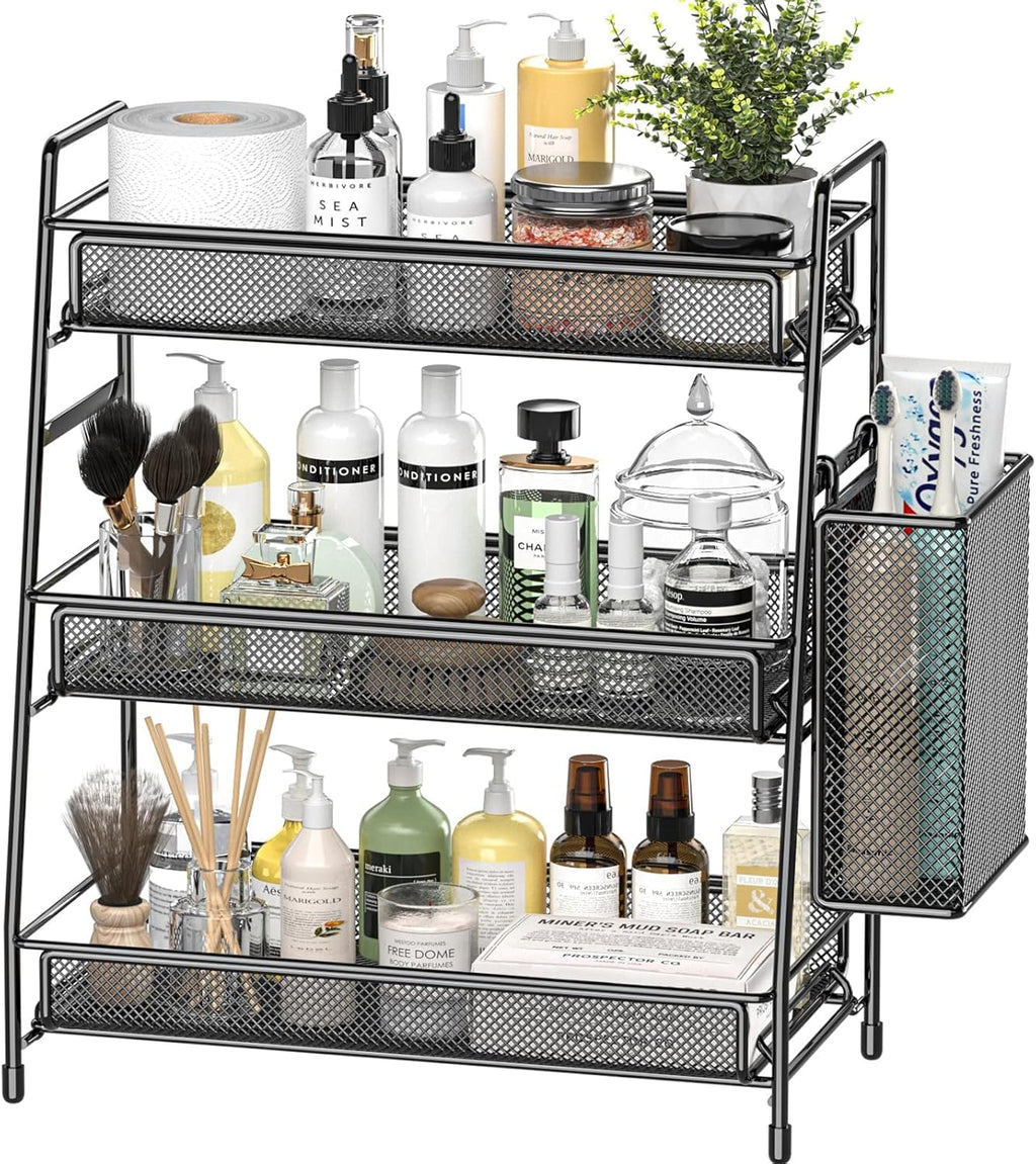 EKNITEY Organizador de encimera de baño con estante de 3 niveles -...