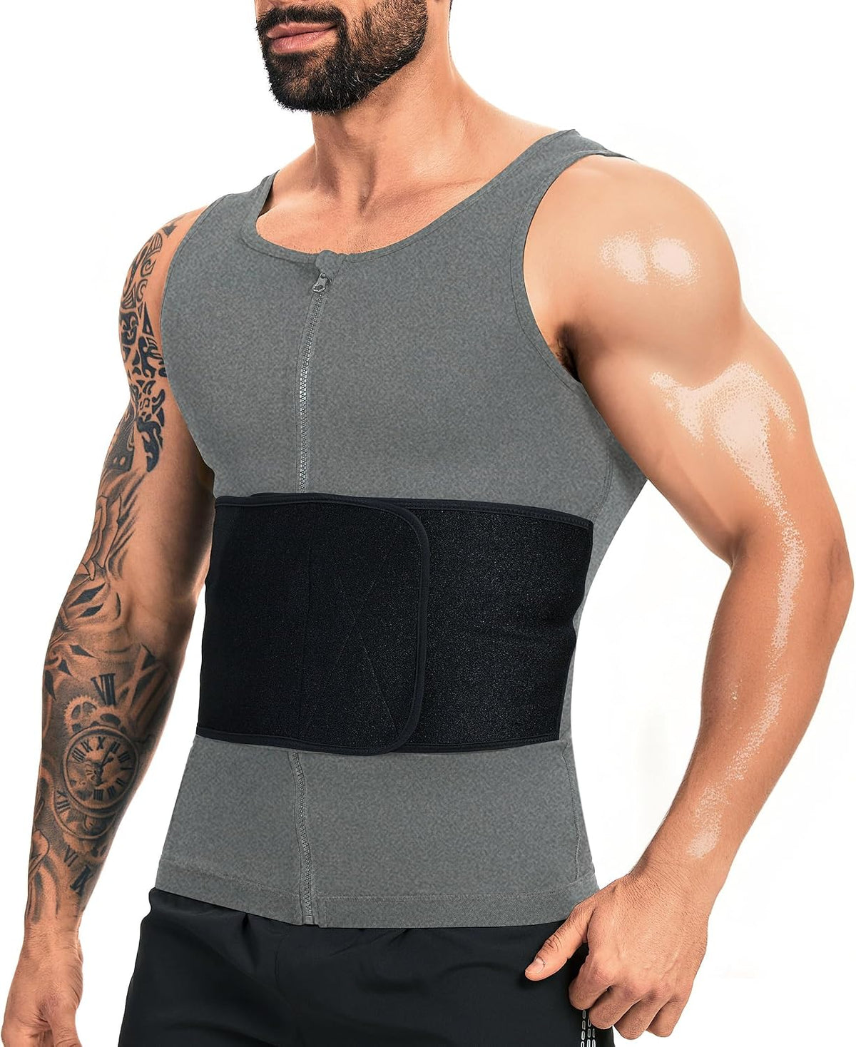 Chaleco de sauna para hombre para entrenamiento de cintura, camisa...