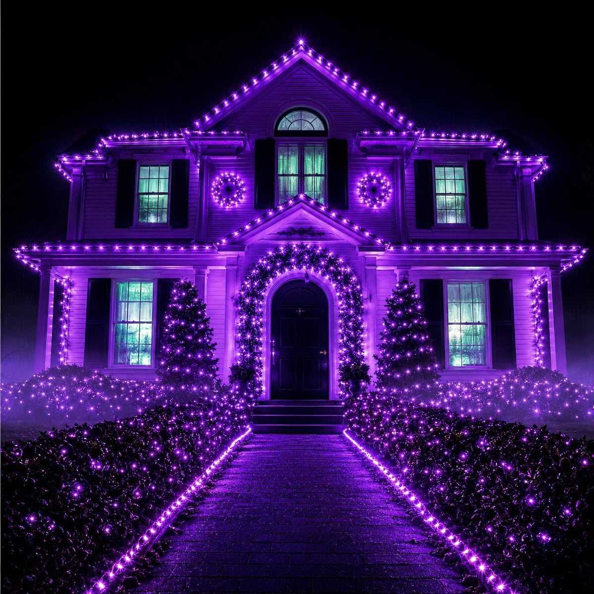 Guirnalda de luces de Halloween conectables de 88 pies, 240 LED, pa...