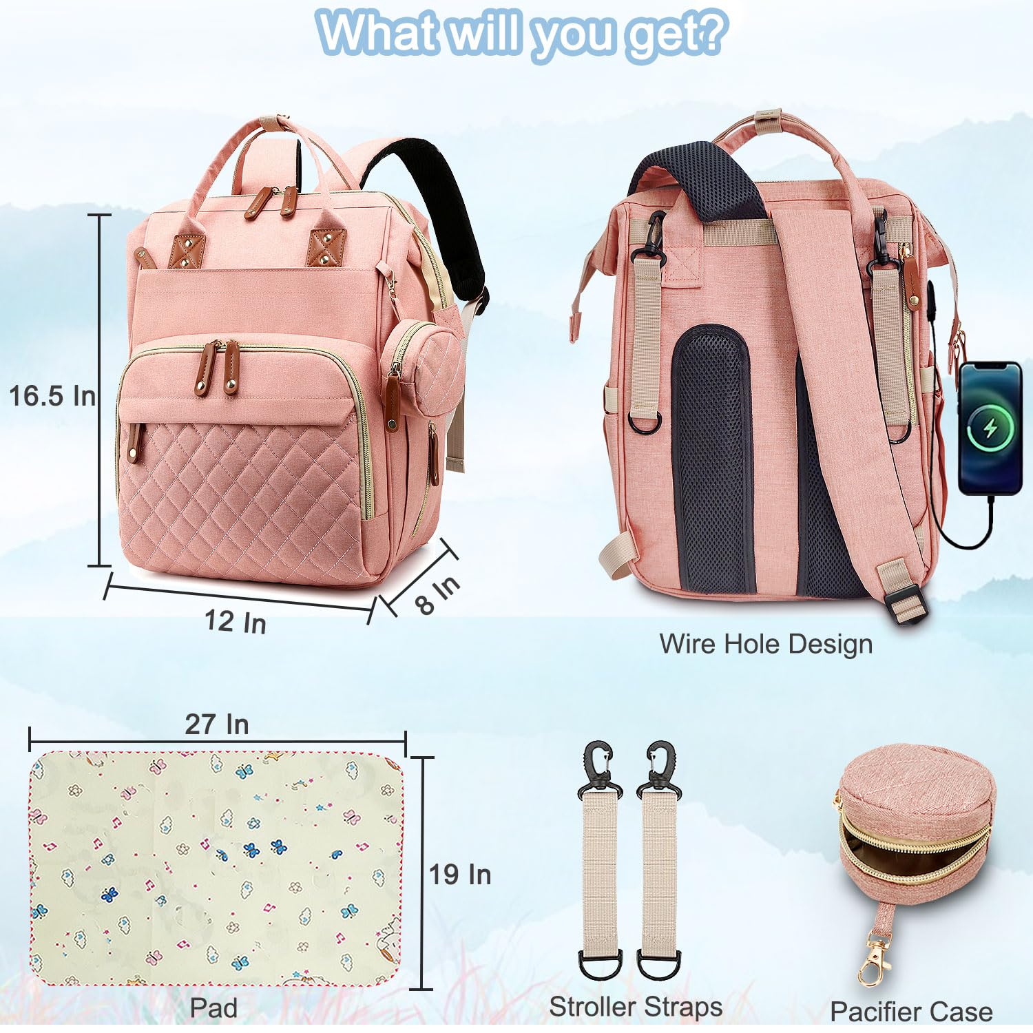 SHITIESHOU Bolsa de pañales para bebé, bolsa de pañales para papá y...