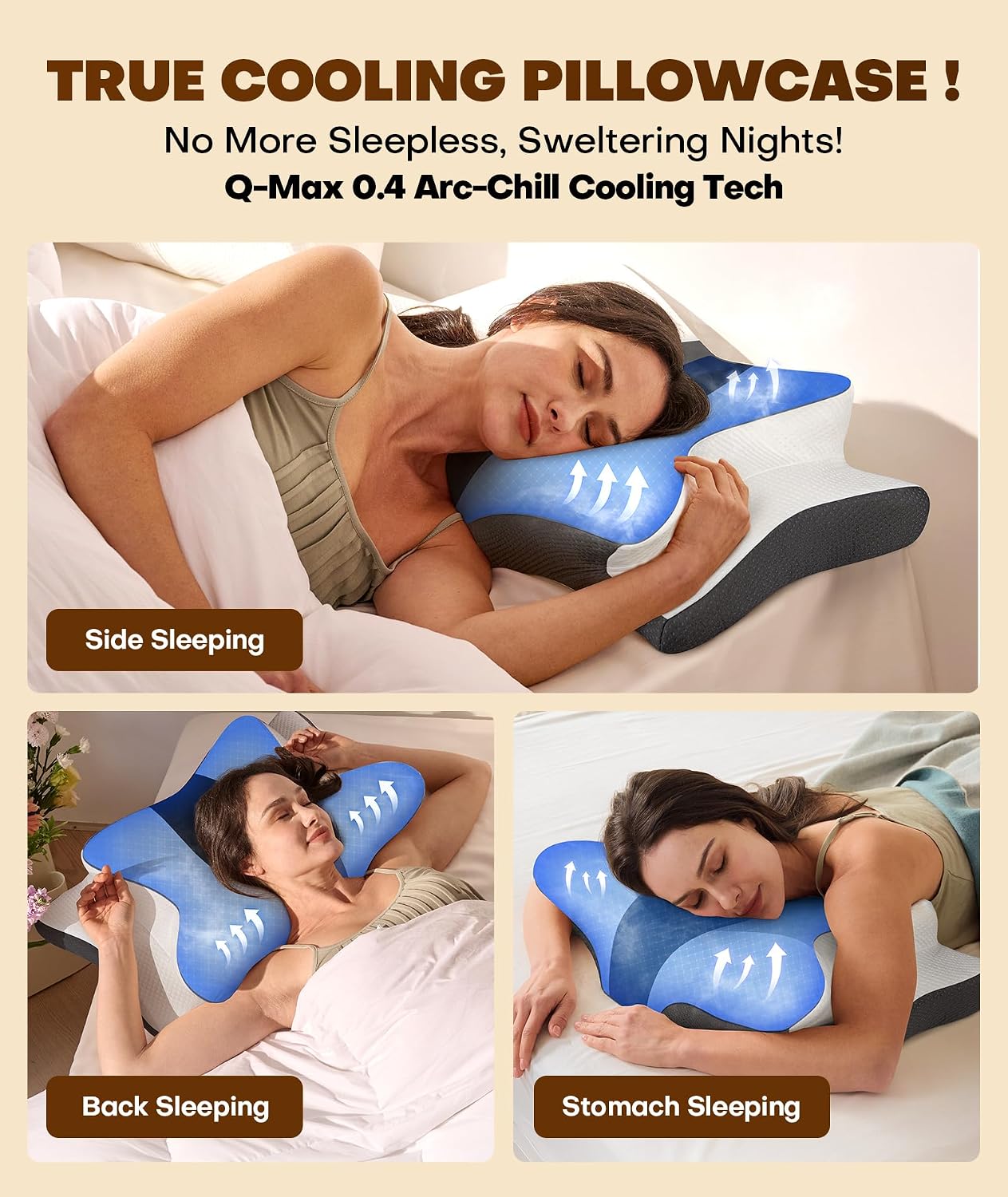 Cozyplayer Almohada cervical para el cuello verdaderamente refresca...