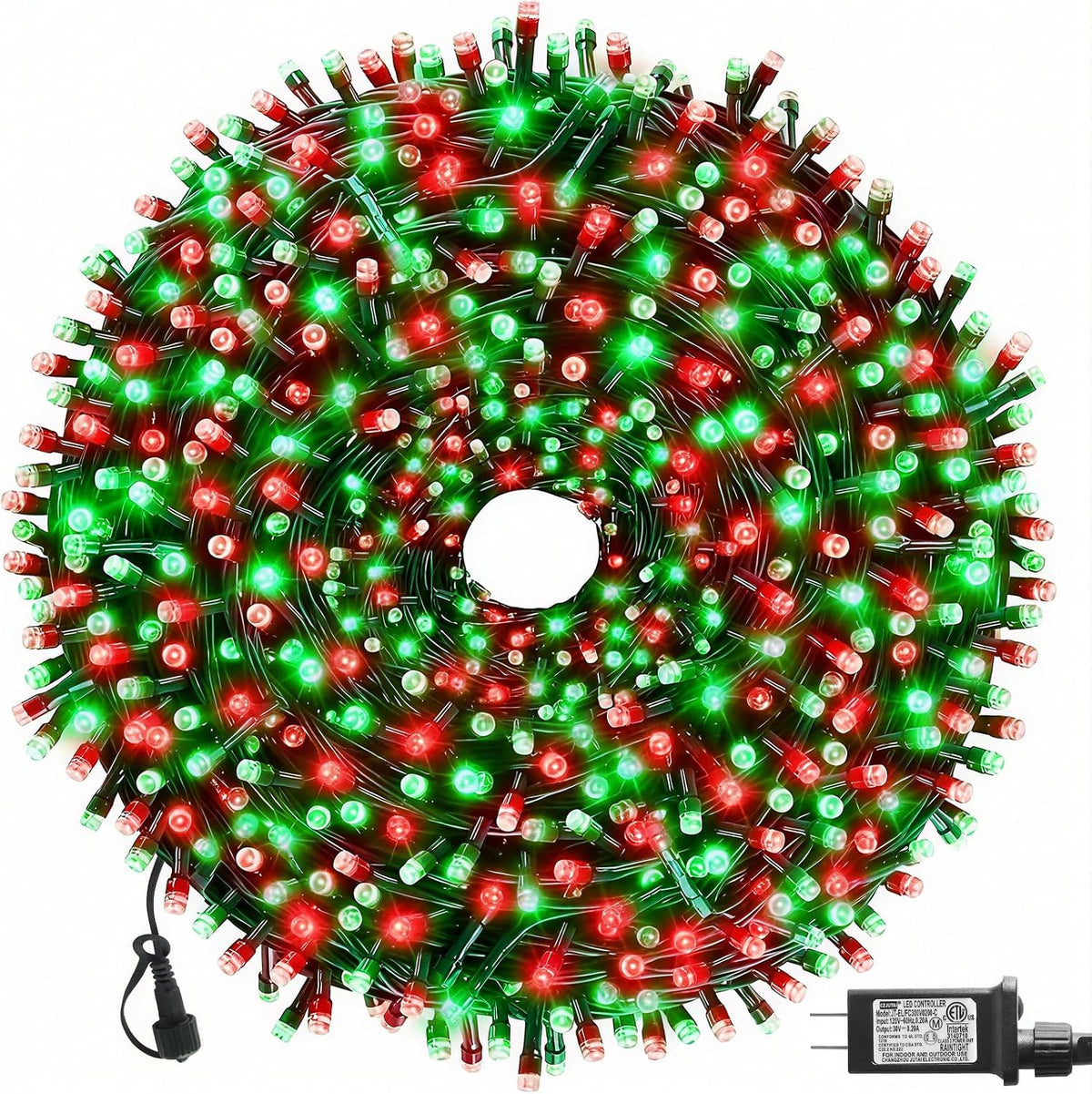MZD8391 105FT 300LED Luz navideña, Luz para árbol de Navidad, Rojo...