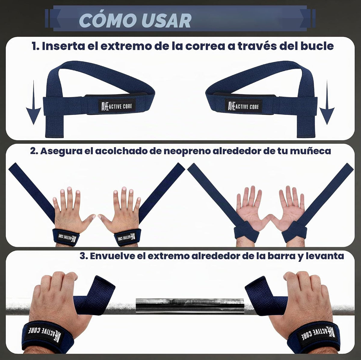 Correas de muñeca de levantamiento para levantamiento de pesas, cor...