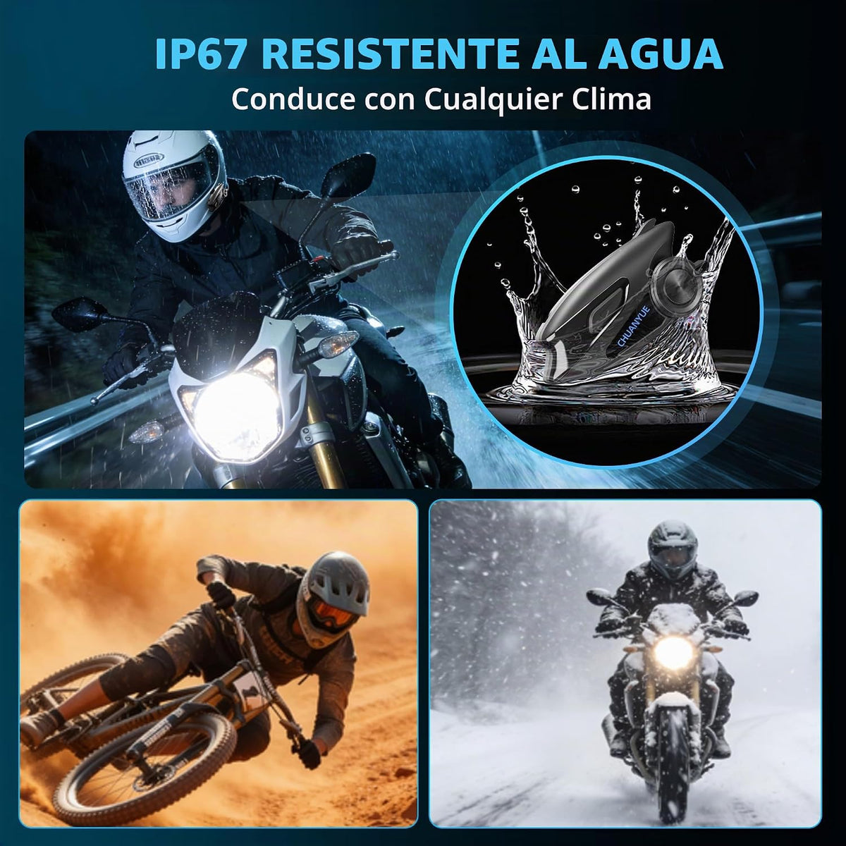 Auriculares Bluetooth para motocicleta con altavoces de casco de 1....