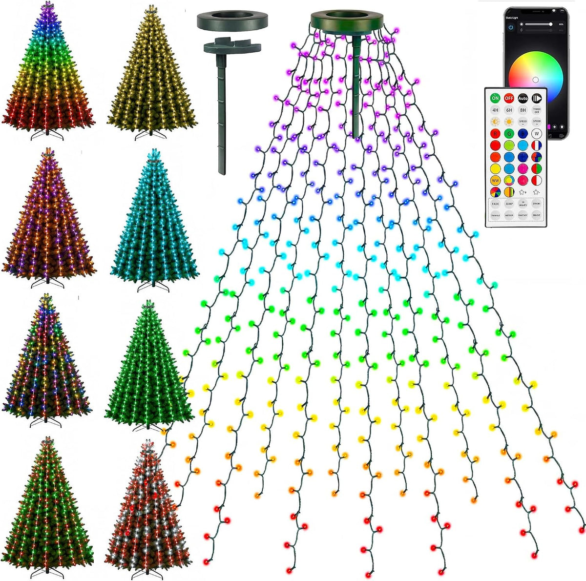 Dazzle Bright 448 luces LED inteligentes que cambian de color en ca...