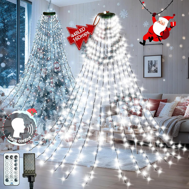 Luces de árbol de Navidad para interiores con control de voz y cont...