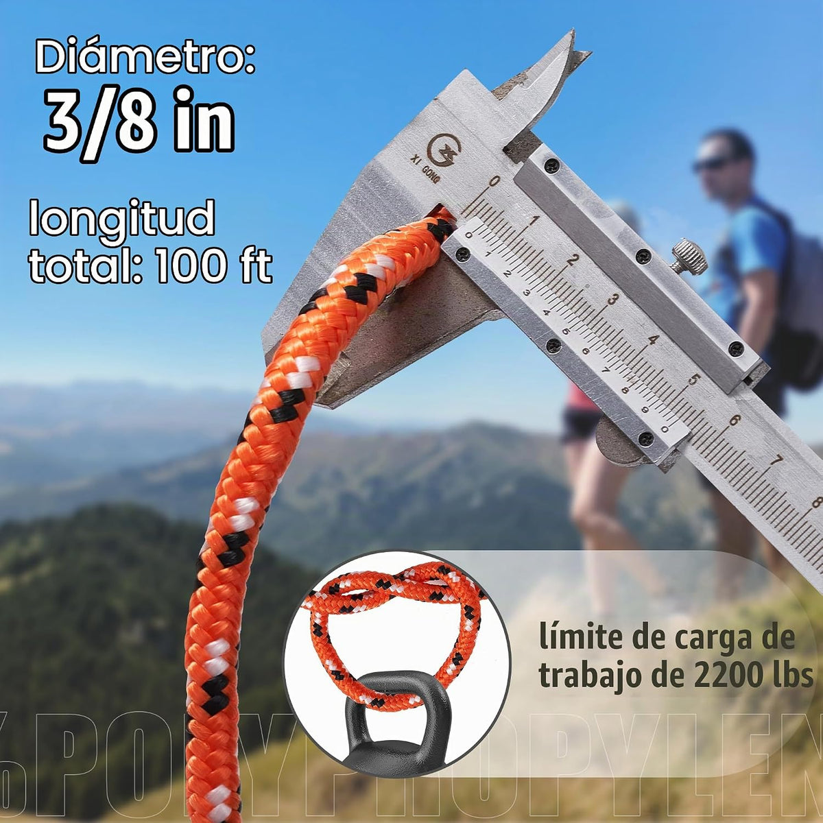 SDLTHR Cuerda de polipropileno trenzada de diamante de 3\/8 de pulg...