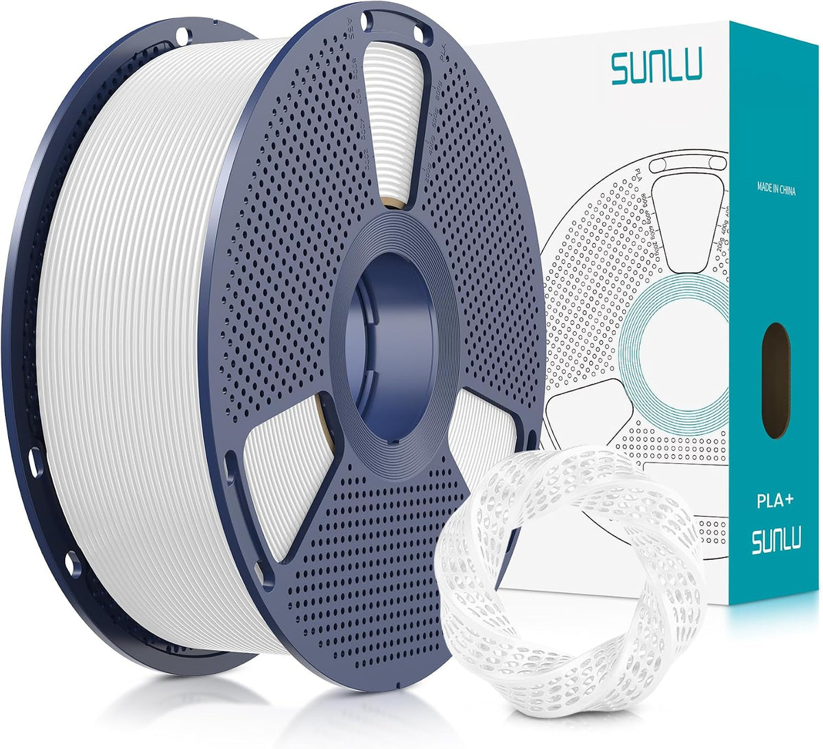 SUNLU Filamento PLA Plus de 0.07 in, blanco, 2.2 lbs | Filamento PL...