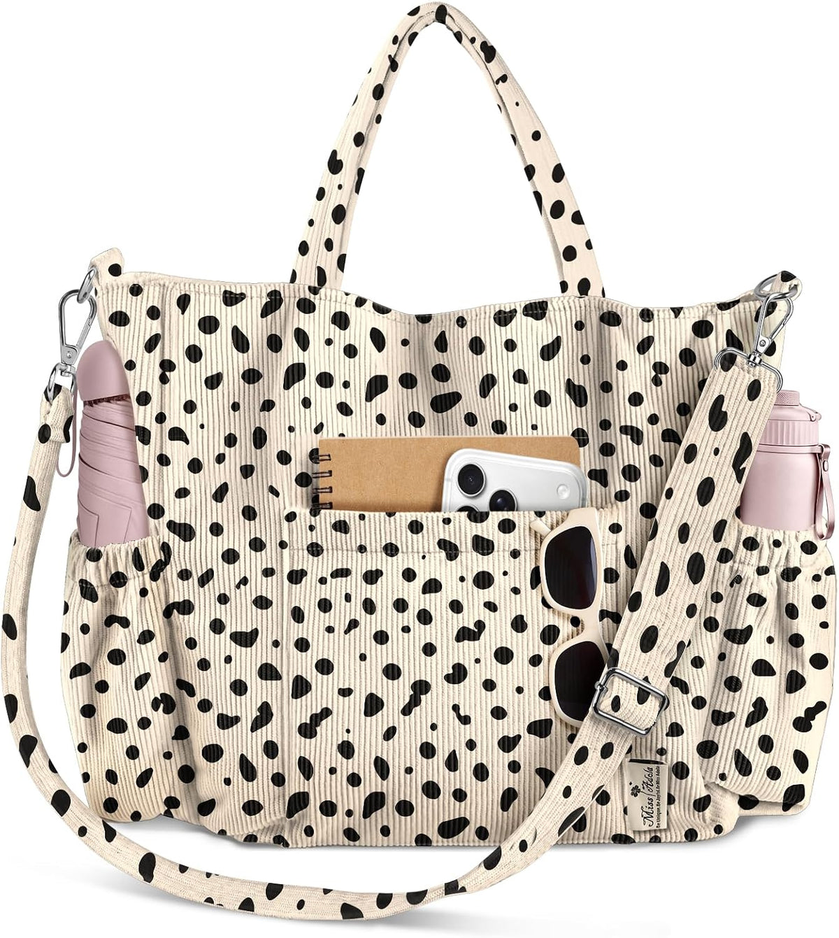 Miss Adola Bolso cruzado de pana para mujer, bolsa grande con múlti...