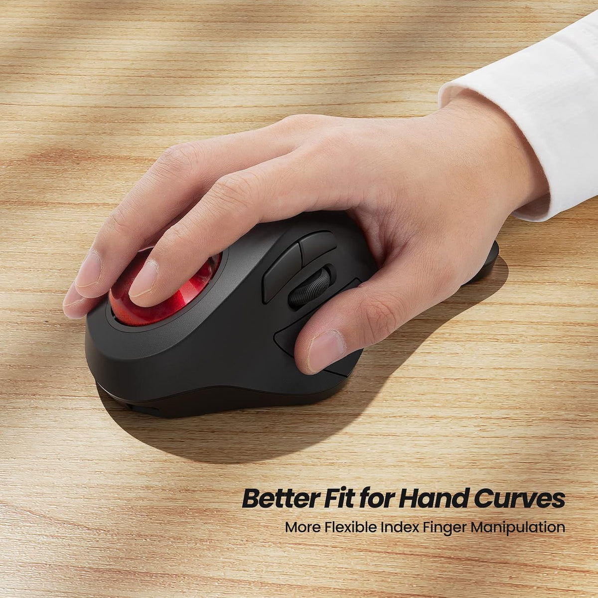 Nulea Ratón Inalámbrico Ergonómico Trackball, Recargable, Ratón Rol...