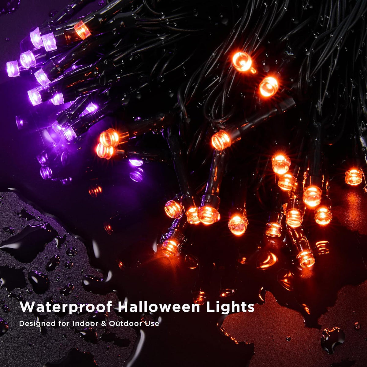BlcTec Guirnalda de luces de Halloween de 300 luces LED de 108 pies...