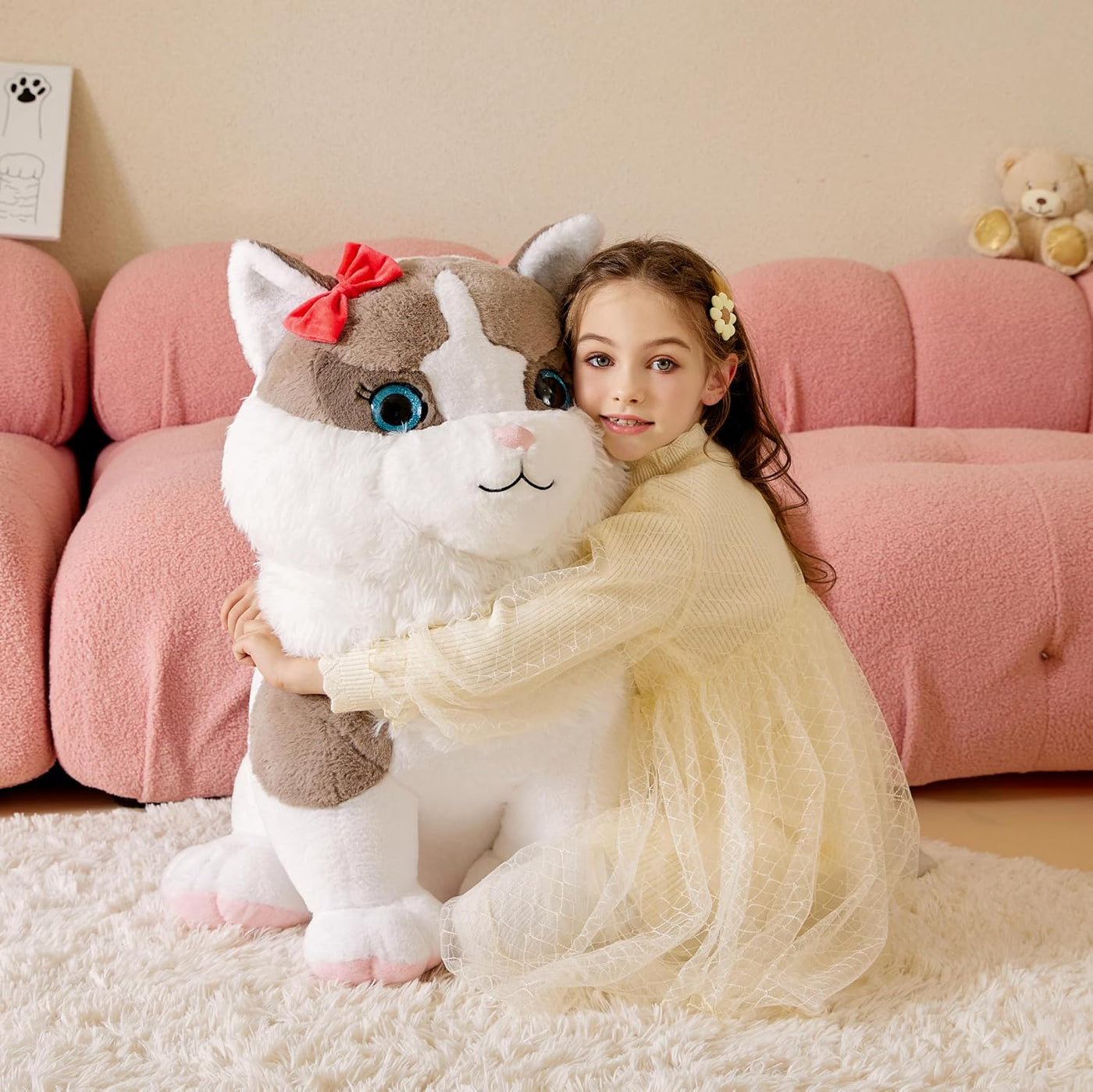 Tumyay Ragdoll gigante de peluche de gato suave, juguetes grandes J...