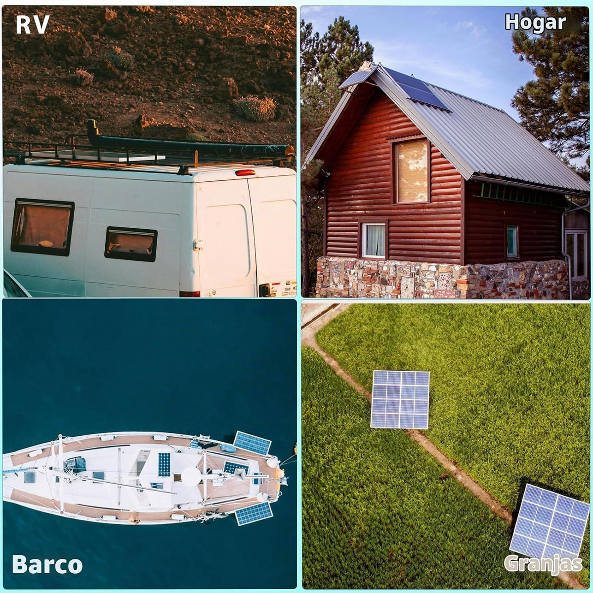 WUZECK - Kit de iniciación de panel solar de 120 vatios y 12 voltio...