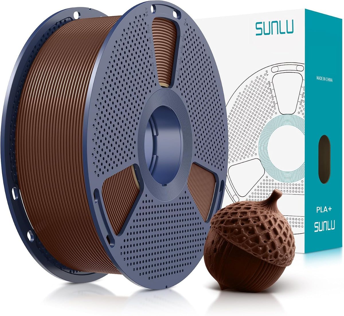SUNLU Filamento PLA Plus de 0.07 in, marrón café, 2.2 lbs | Filamen...