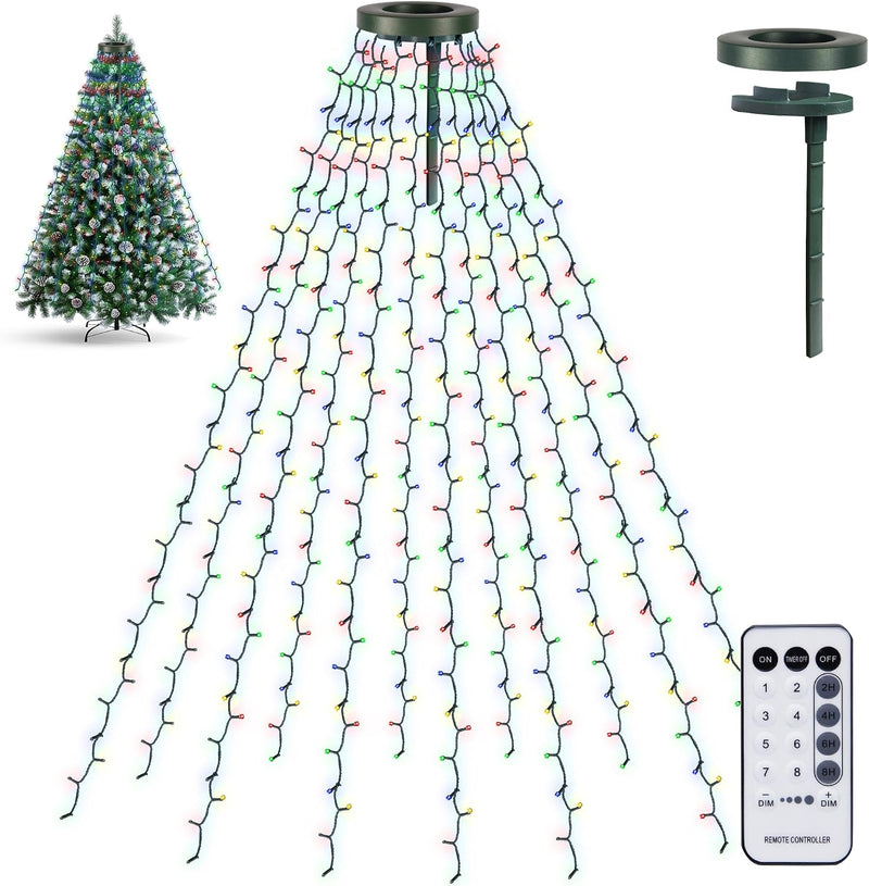 TW SHINE Luces para árbol de Navidad, 448 luces LED para decoración...