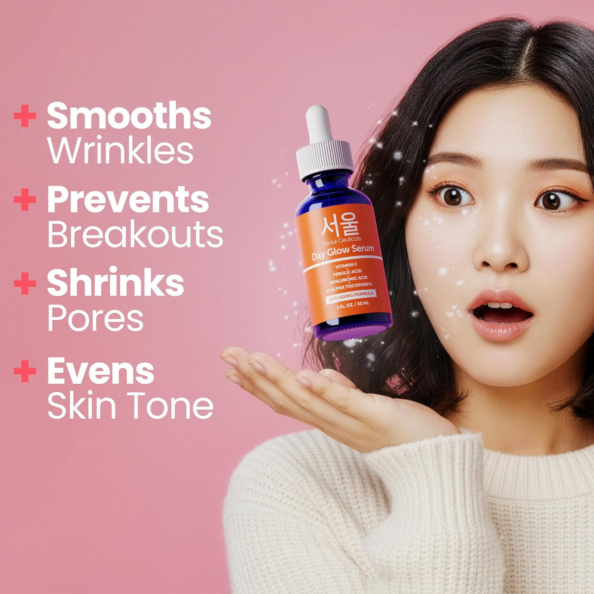 SeoulCeuticals Suero coreano con 20% de vitamina C para rostro + CE...