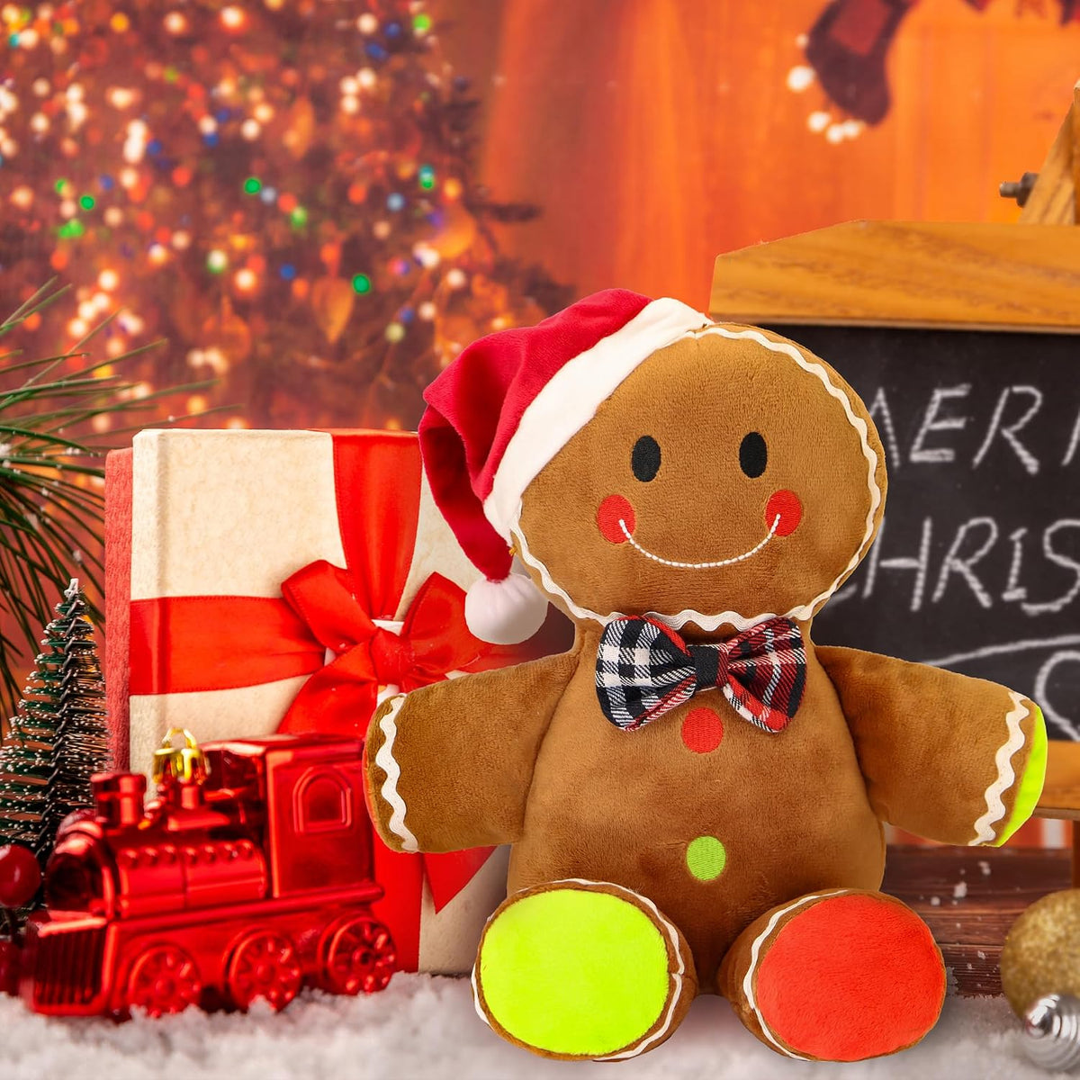 Tiralia - Peluche navideño de hombre de jengibre, bonito juguete de...