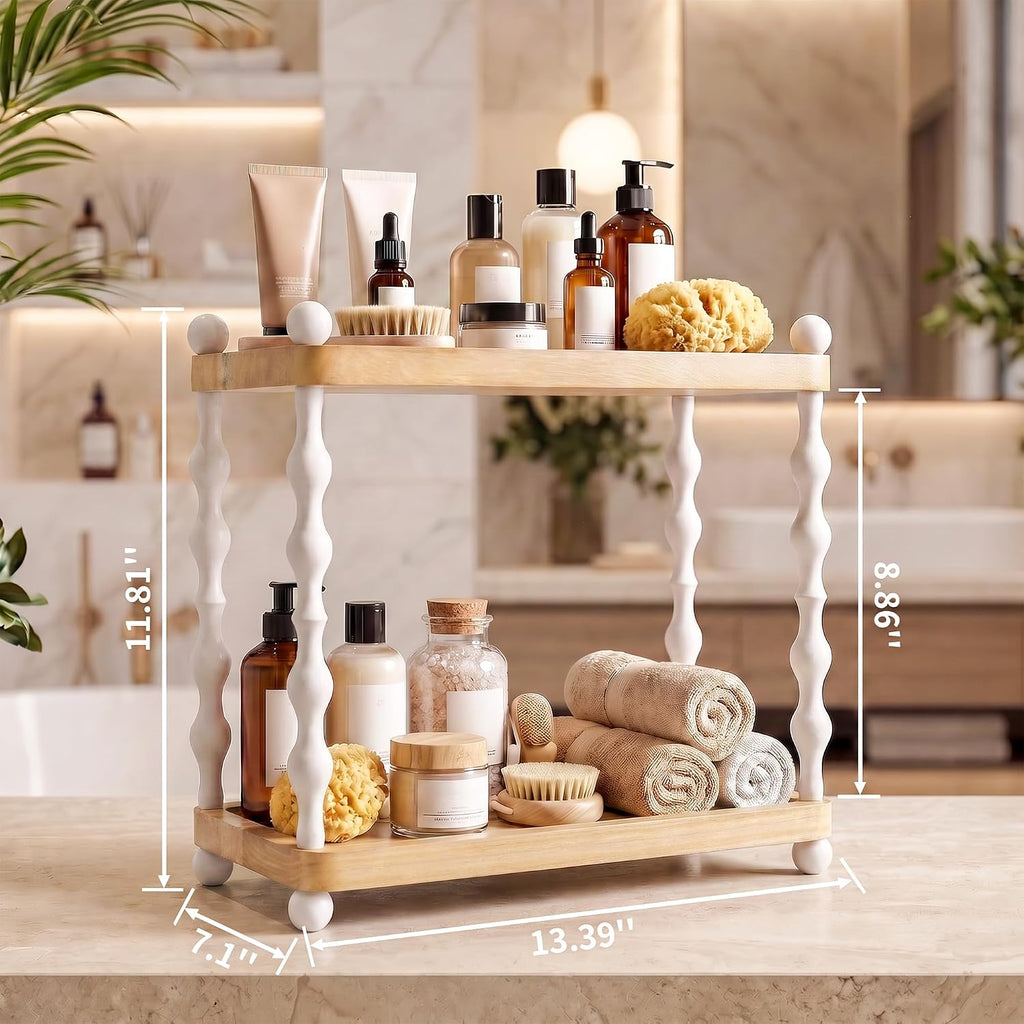 iFaveorr Organizador de mostrador de baño de 2 niveles, estante de...