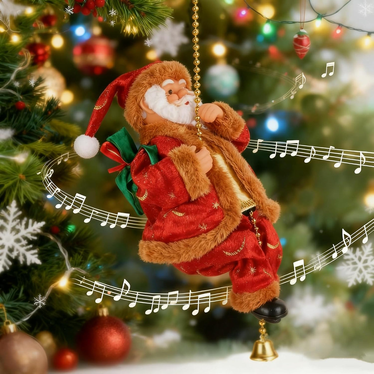 Colgante de árbol de Navidad eléctrico con diseño musical de Sanda...