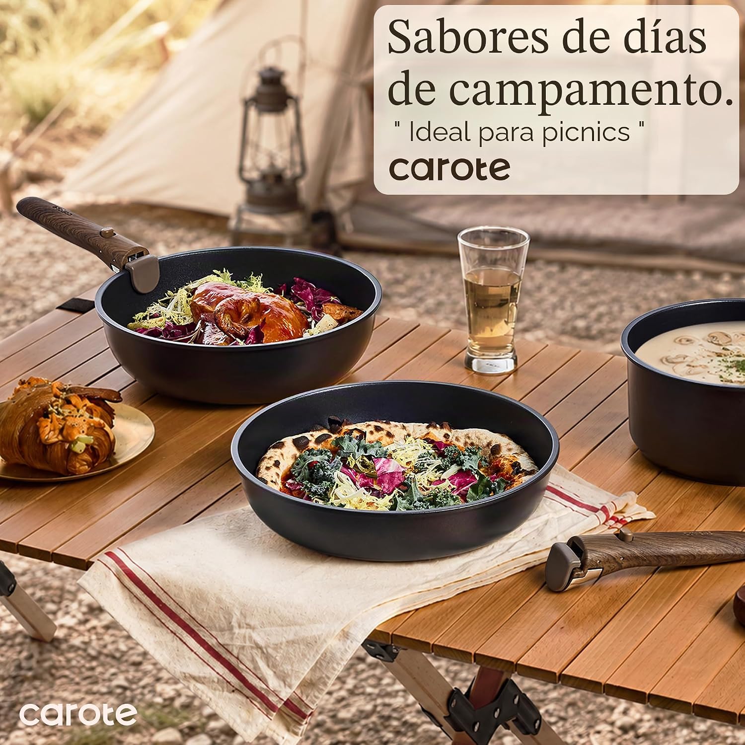 CAROTE 19 piezas ollas y sartenes antiadherentes, juegos de utensil...