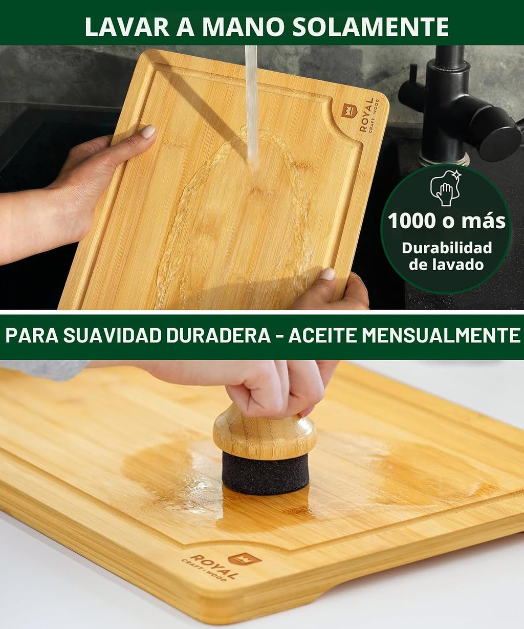 ROYAL CRAFT WOOD Tablas de Cortar Premium para Preparación de Comid...