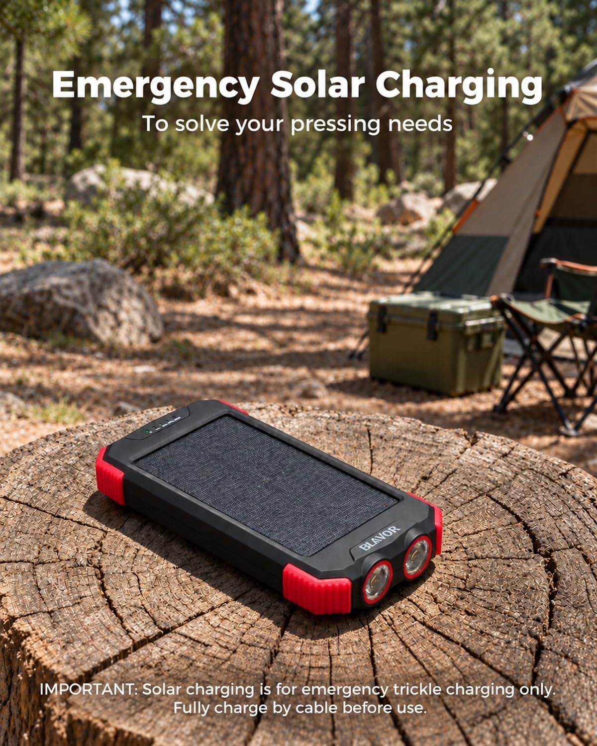 BLAVOR Solar Power Bank 10,000mAh Cargador inalámbrico portátil par...
