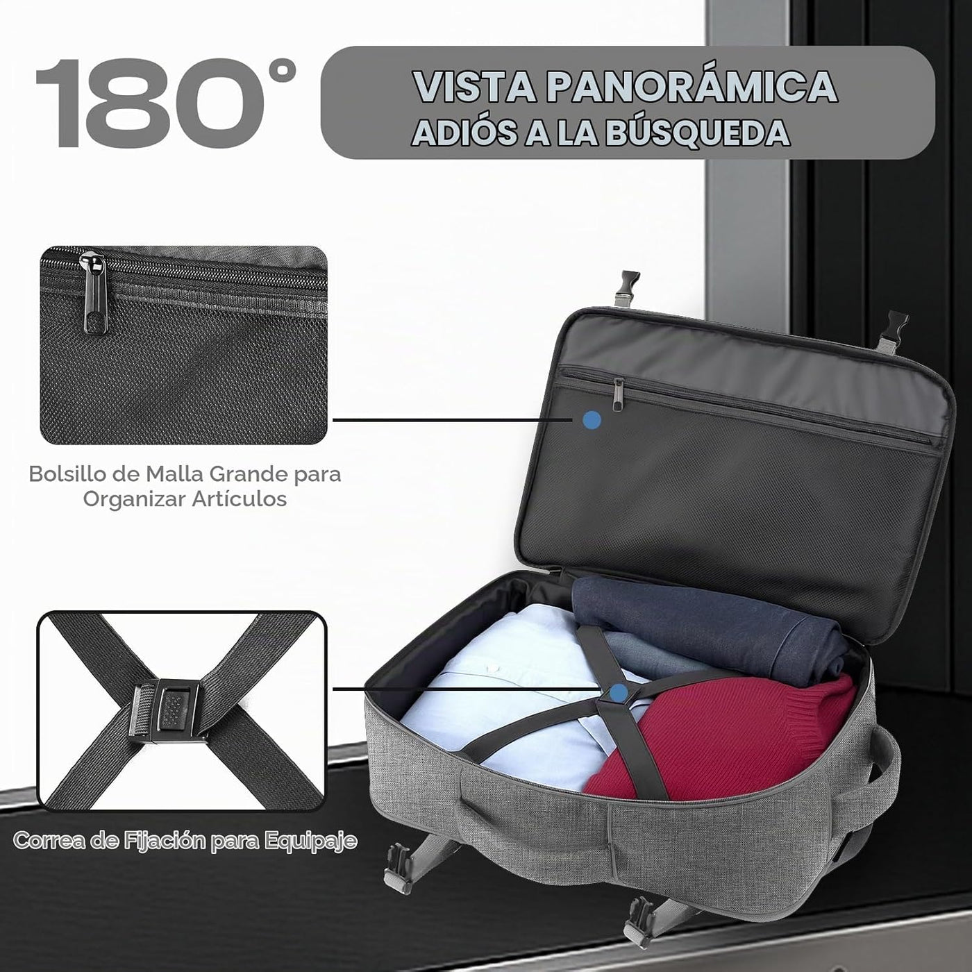 Sirmaeed - Mochila para portátil de viaje, extra grande de 40L-50L,...