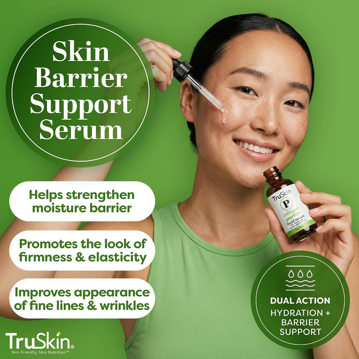 TruSkin Peptide Duo - Suero de péptido de colágeno 1 oz con gel par...