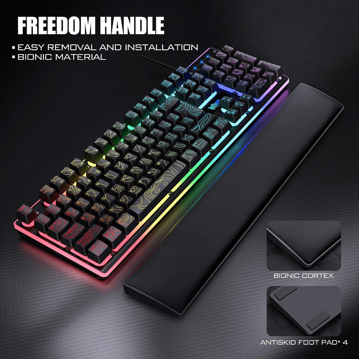 RedThunder K10 - Combo de teclado y mouse para juegos con cable con...