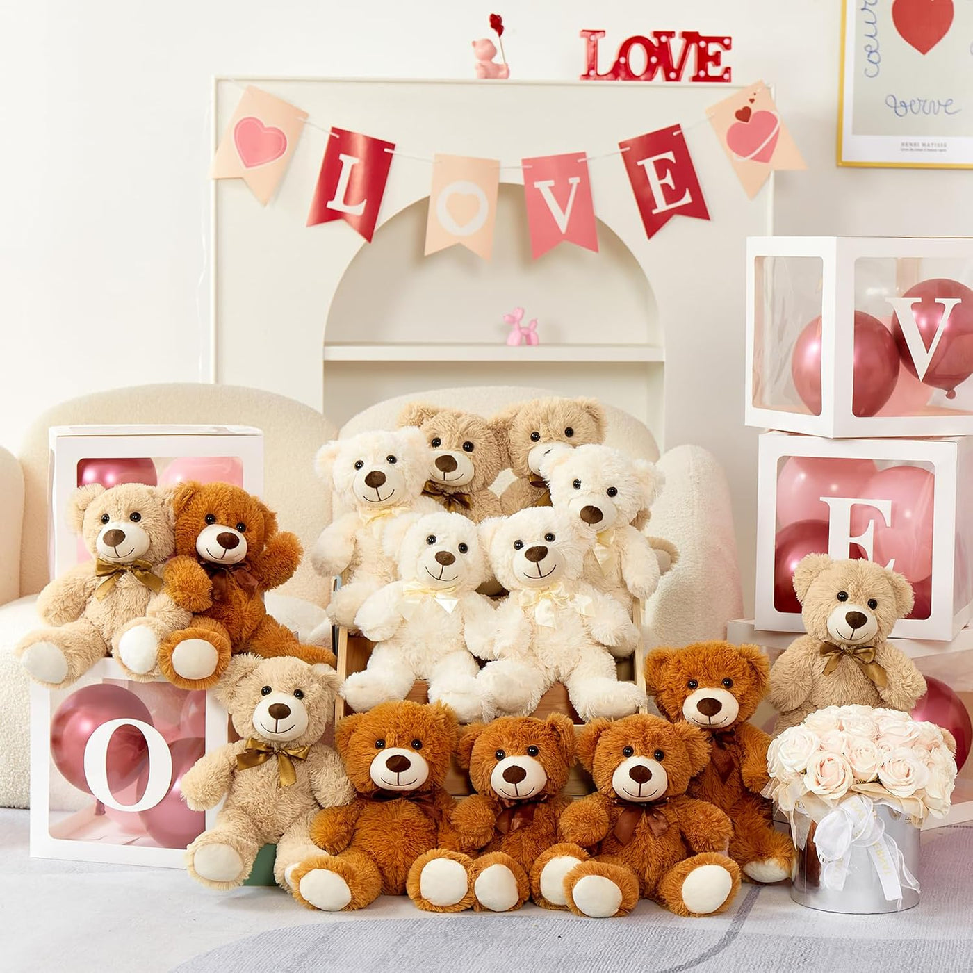 MorisMos Ositos de peluche a granel de 14 piezas para baby shower,...
