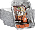 Lideropa Paquete de 30 bandejas de aluminio de 9 x 13, sartenes des...