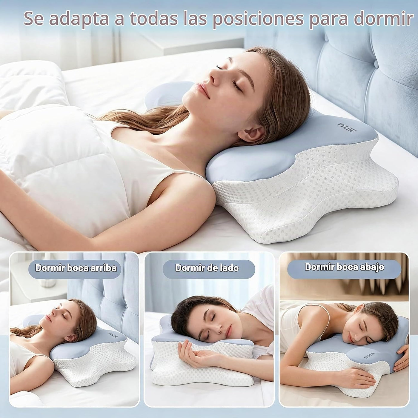 VYLEE Almohada cervical para el cuello, almohada de contorno de esp...