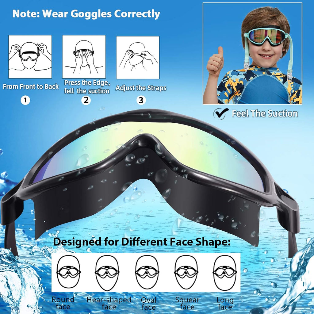 Seago Paquete de 2 gafas de natación antivaho anti-UV de visión amp...