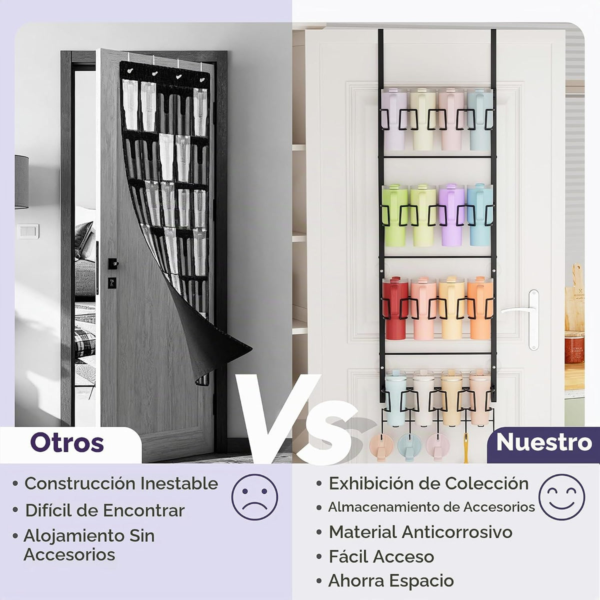 SWTYMIKI Organizador de botellas de agua de 4 niveles, soporte para...