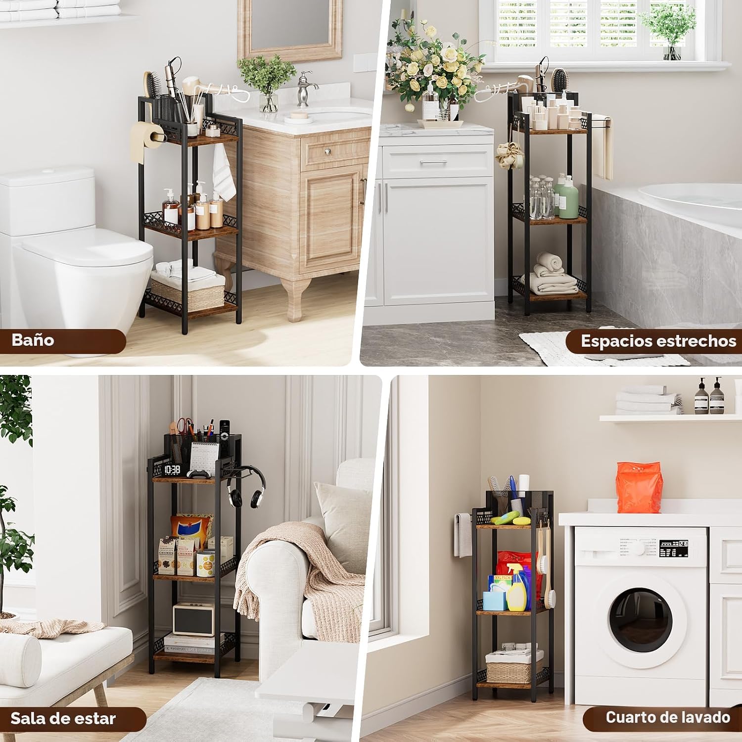FURFUN Estante de almacenamiento y organizador de baño para secador...