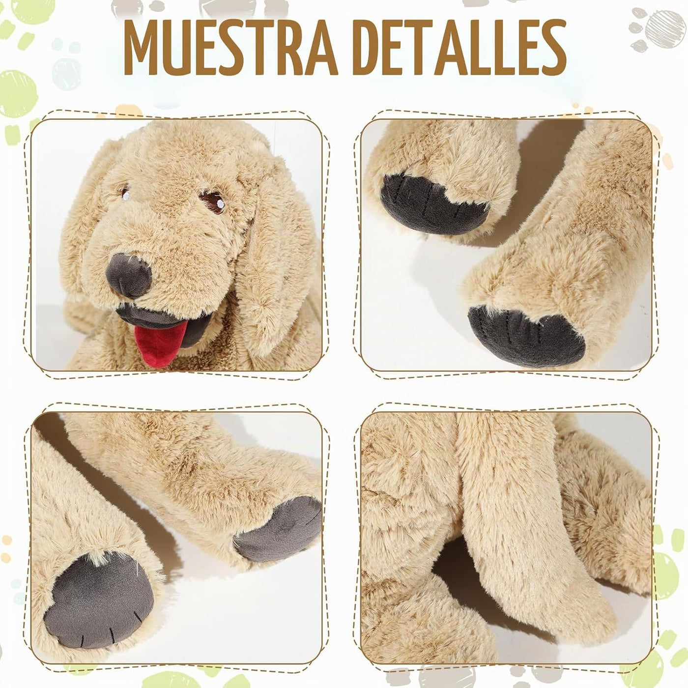 Geosar Animales de peluche de perro de 15.7 pulgadas, suaves juguet...
