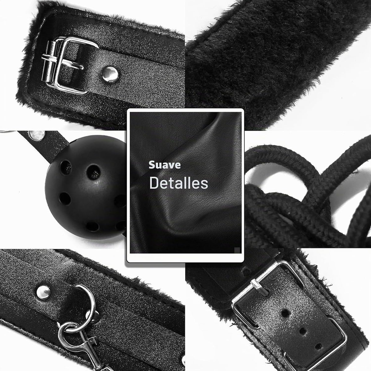 Kit de juguetes sexuales BDSM para parejas, kit de restricciones de...