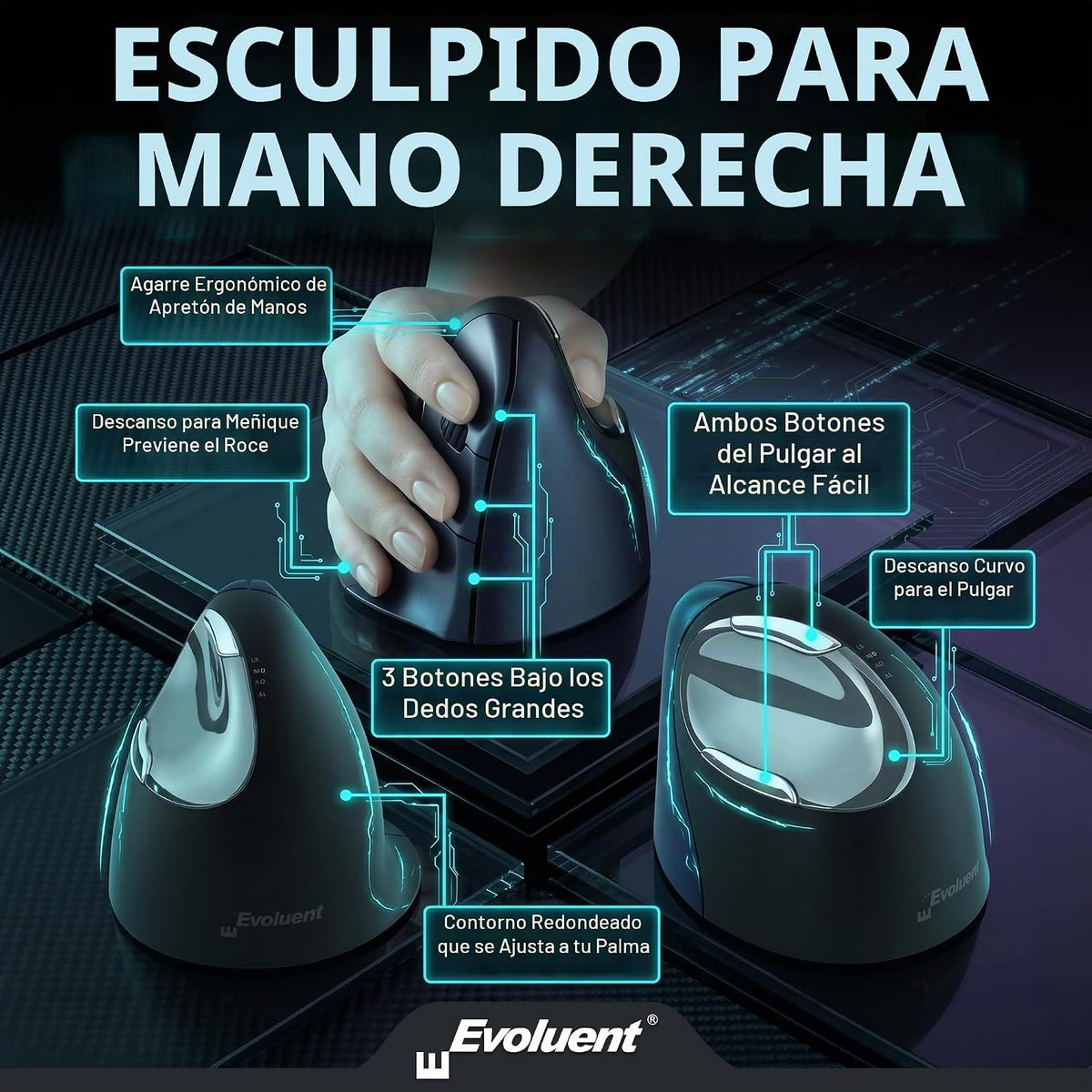Evoluent \u2013 Inventor del ratón vertical \u2013 VM4RW Ratón vert...