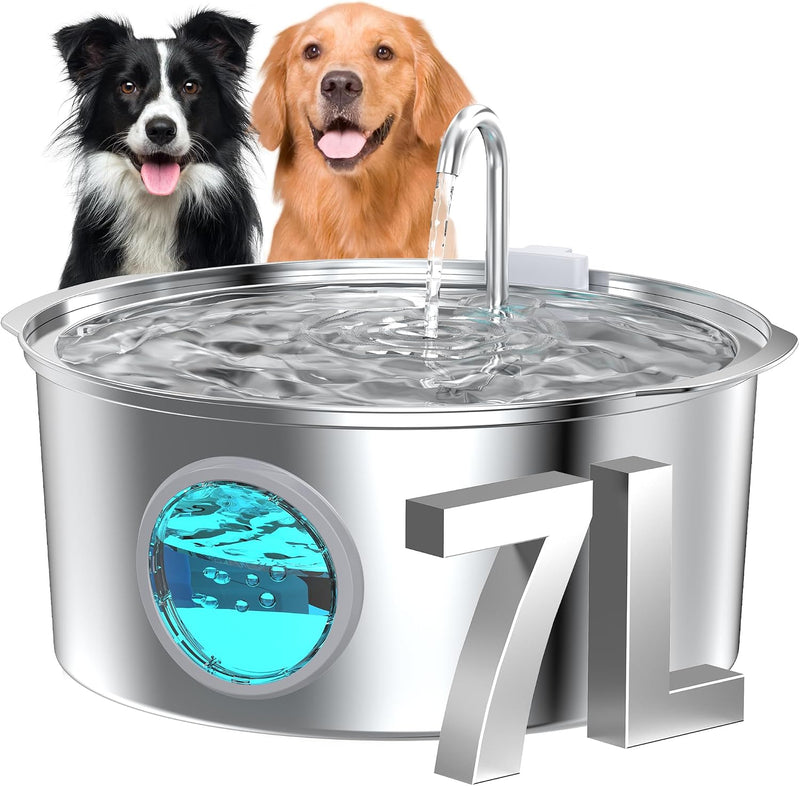 Fuente de agua para perros grandes: 7L\/236oz\/1.8G fuente para per...