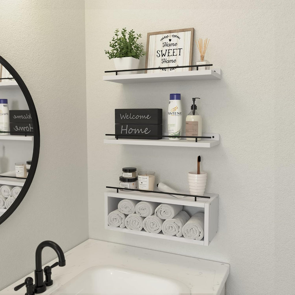 WOPITUES Estantes flotantes para pared con estante de cubo, estante...