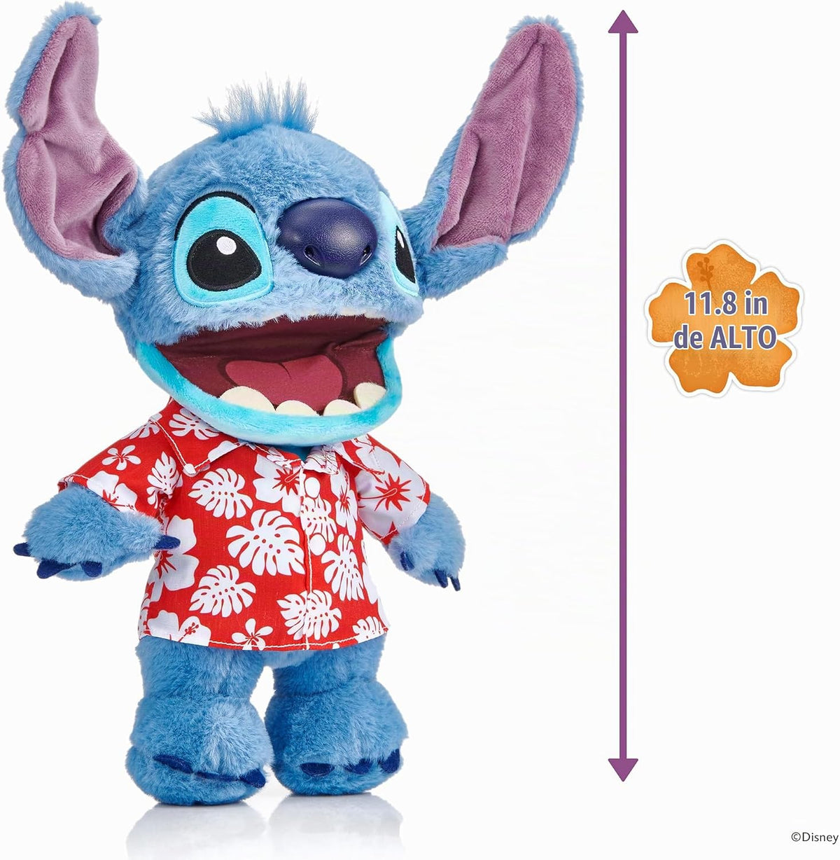 Disney ¡Guau! Stuff Hawaiian Chatty Stitch Deluxe Puppetronic | Pun...