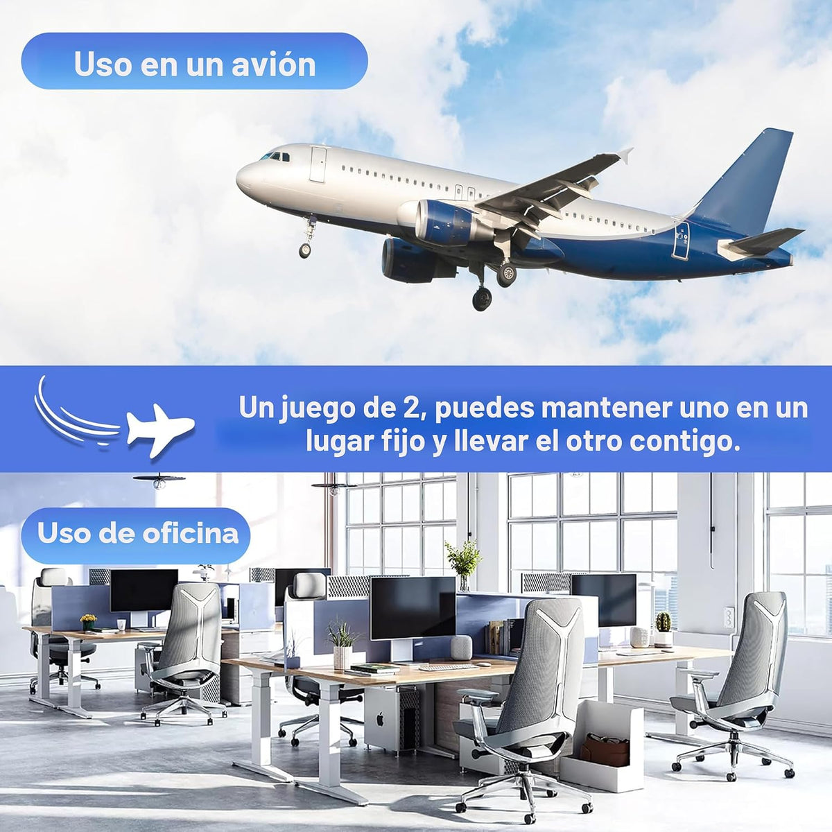 2 paquetes de hamaca reposapiés para avión de viaje - Perfecto repo...