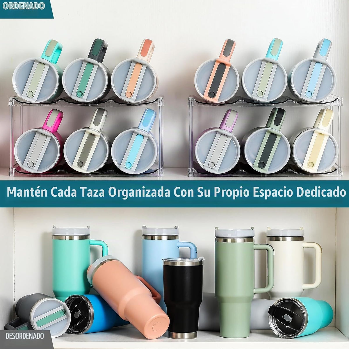 Organizador de botellas de agua prémium para Stanley de 40 onzas y...