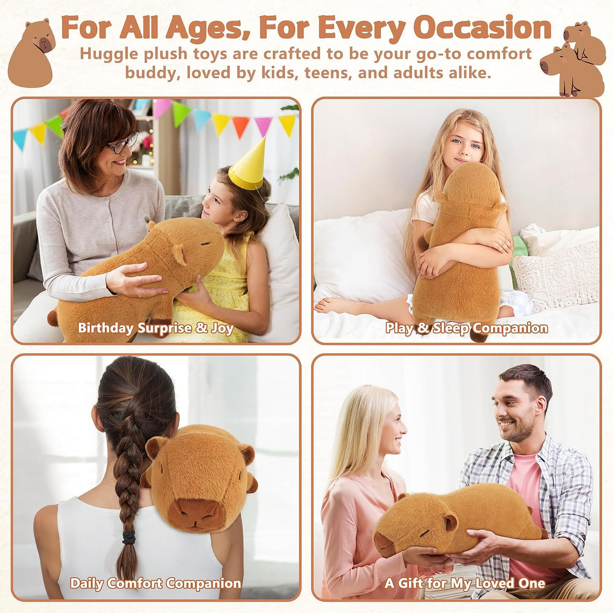 Peluches Capybara con peso de 5 libras, peluche Capybara grande de...