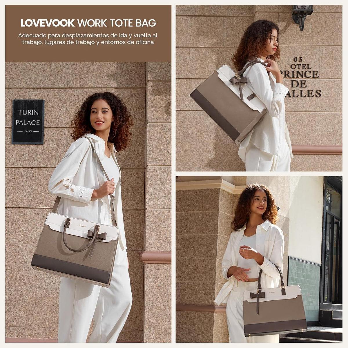 LOVEVOOK Bolsa tote para laptop para mujeres, bolsa de trabajo de c...