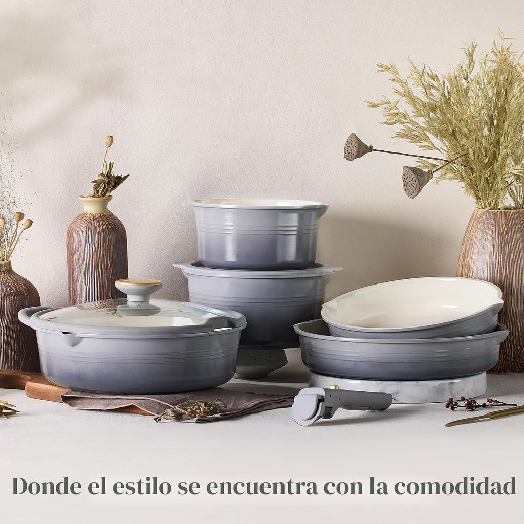 CAROTE Juego de utensilios de cocina de titanio de 17 piezas, juego...