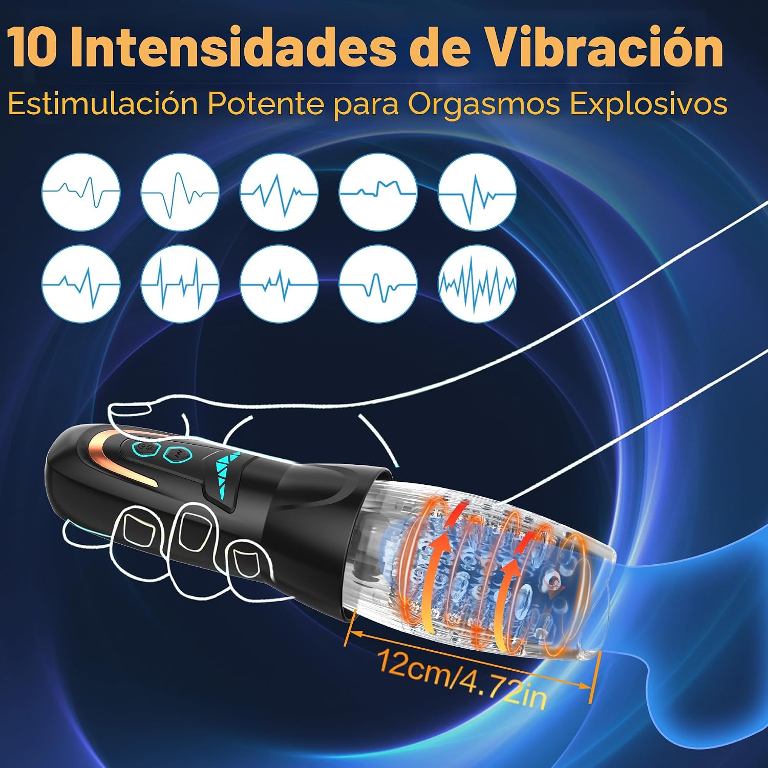 Masturbador automático masculino juguete sexual con 10 vibraciones,...