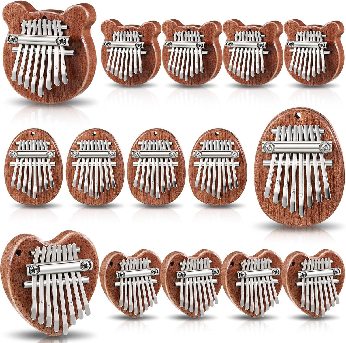 Kathfly Paquete de 15 mini Kalimba de 8 teclas, corazón de piano de...