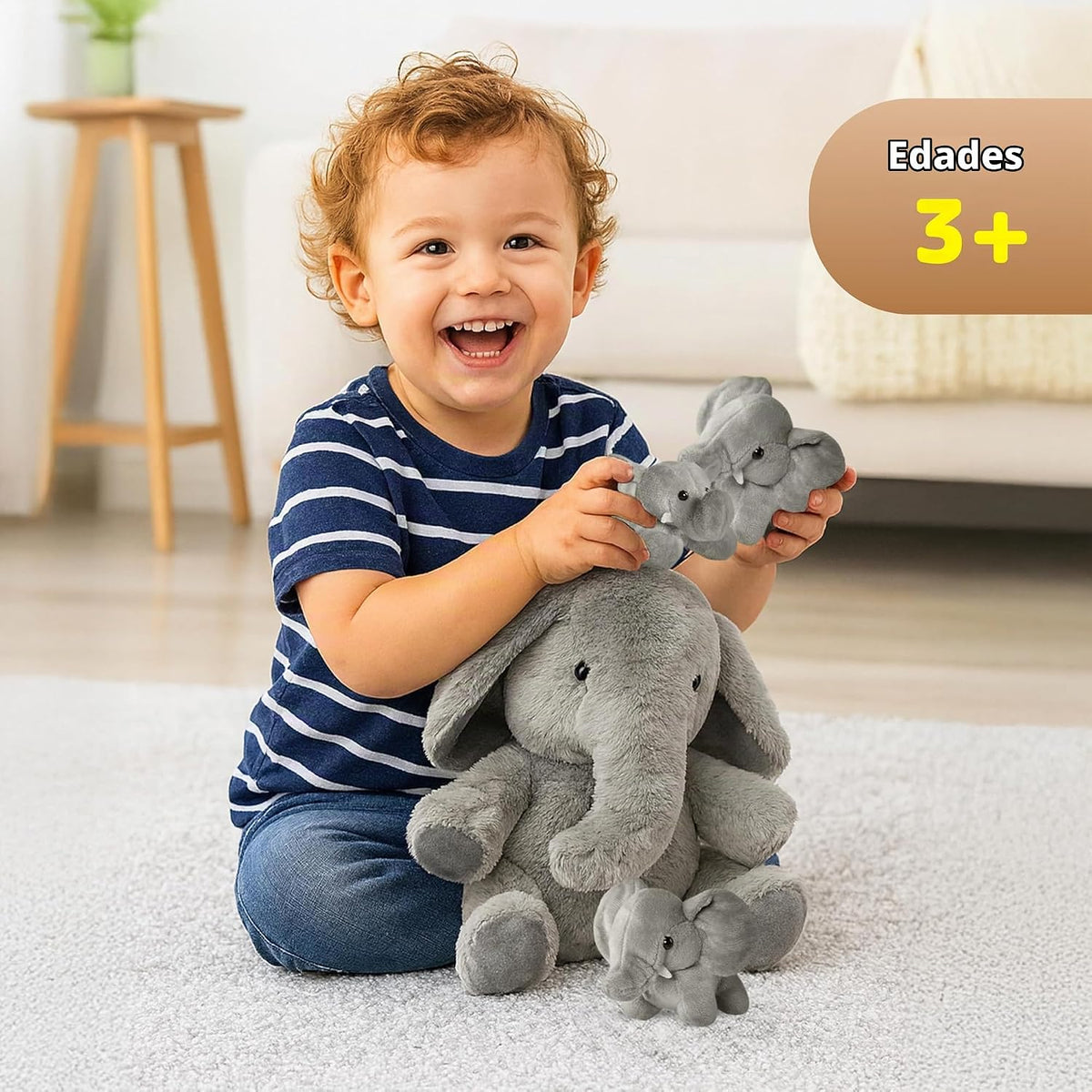 PREXTEX Juguetes de elefante de peluche \u2013 Animal de peluche co...