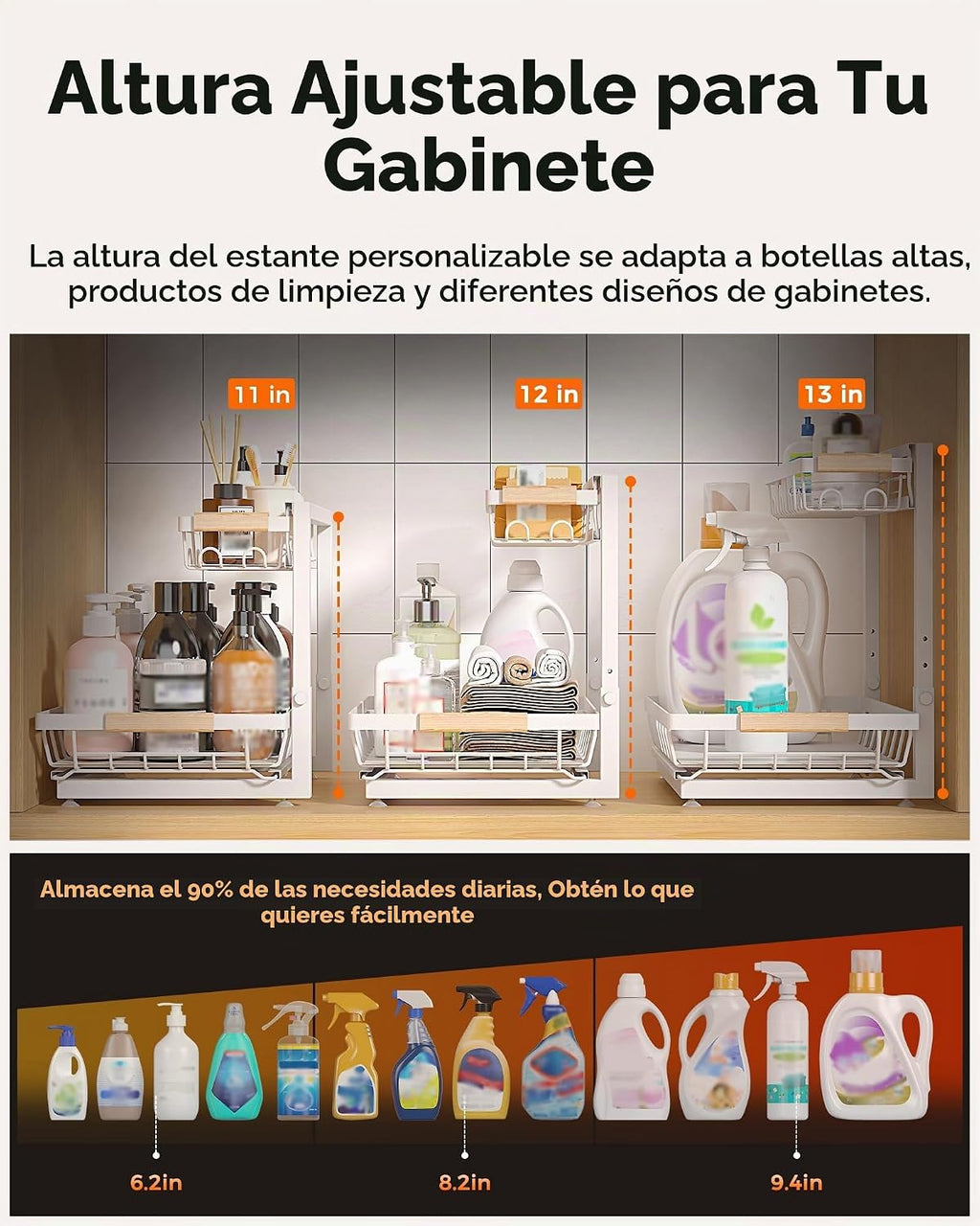 Sevenblue Paquete de 2 organizadores y almacenamiento debajo del fr...